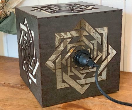 Lampe cube Abondance Bronze vue dos