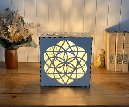 Lampe cube Équilibre Blanc Taille L de face