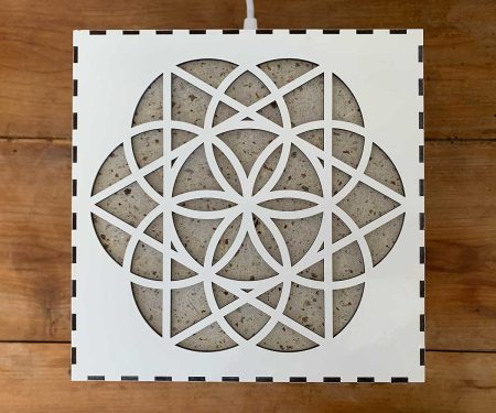 Lampe cube Équilibre Blanc Taille L zoomée