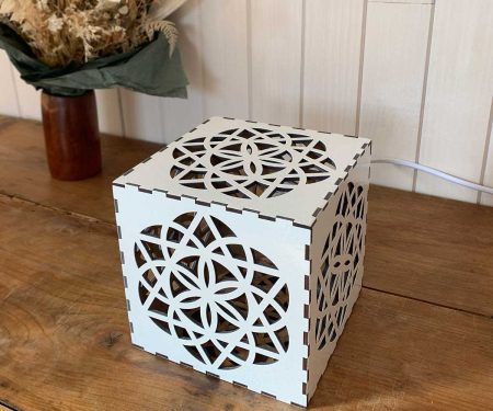 Lampe cube Équilibre Blanc taille S de haut