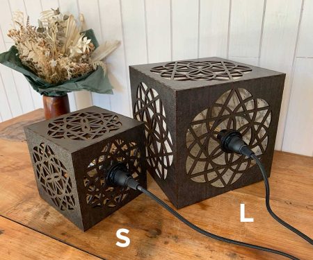 Deux lampes cubes Équilibre Bronze Tailles S et L