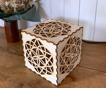 Lampe cube Équilibre Bois naturel taille S de 3/4