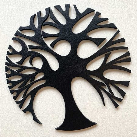 Décoration Murale Arbre de Vie Rond Uni noir vue d'ensemble