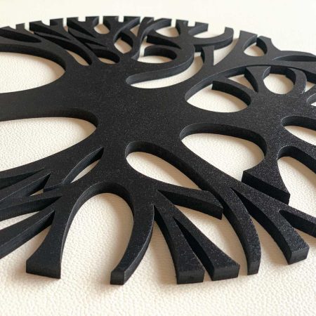 Détail Décoration Murale Arbre de Vie Rond Uni Noir