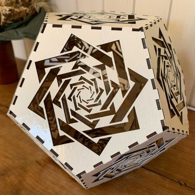 Lampe dodécaèdre Abondance Blanc zoomée