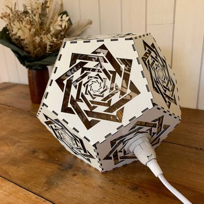 Lampe dodécaèdre Abondance Blanc de côté